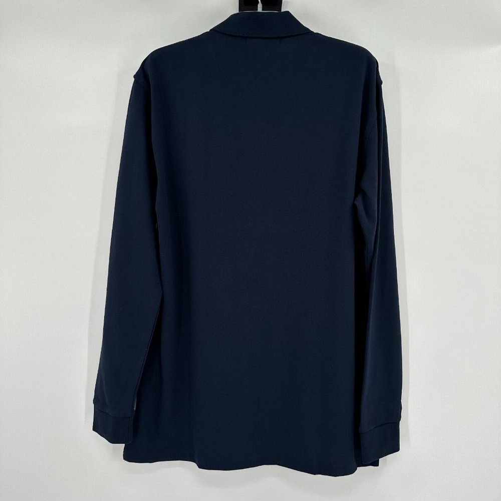 Quince Men's Organic Cotton Long Sleeve Pique Polo Shirt Navy Blue sz S NWT - Picture 5 of 5